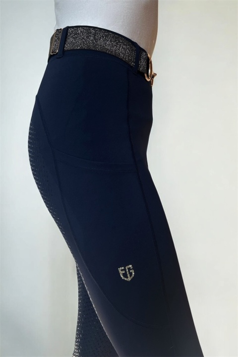 Granatowe legginsy jeździeckie z pełnym lejem Granatowe legginsy jeździeckie z pełnym lejem